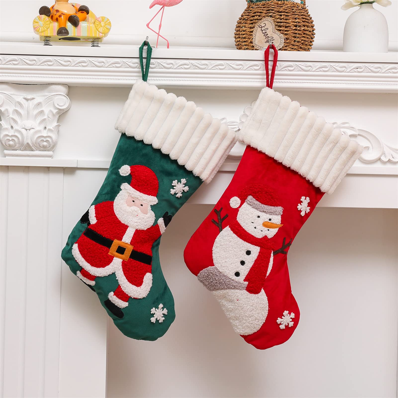 Amazon.co.jp: Echana 可愛い クリスマス 刺繍入り 靴下